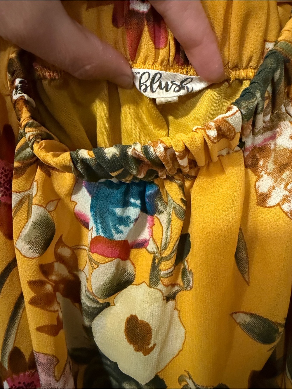 Blush Mustard Yellow Floral Mini Dress - Picture 4 of 7